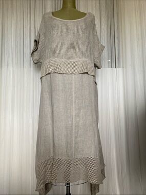 7 Agosto BRAND NEW! With Original Tag! Plus Size Linen/Cotton Lagenlook Dress 3X